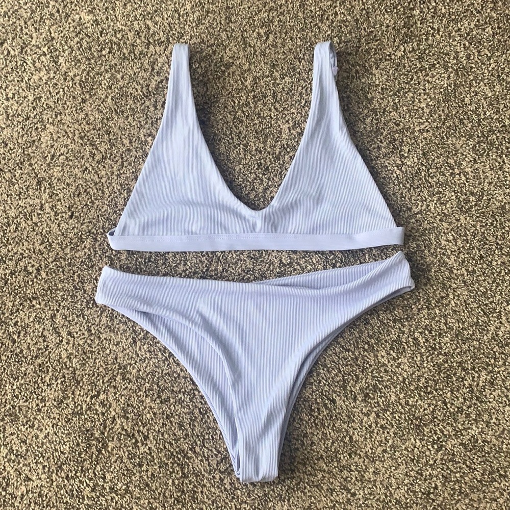 Ribbed Lilac Bikini